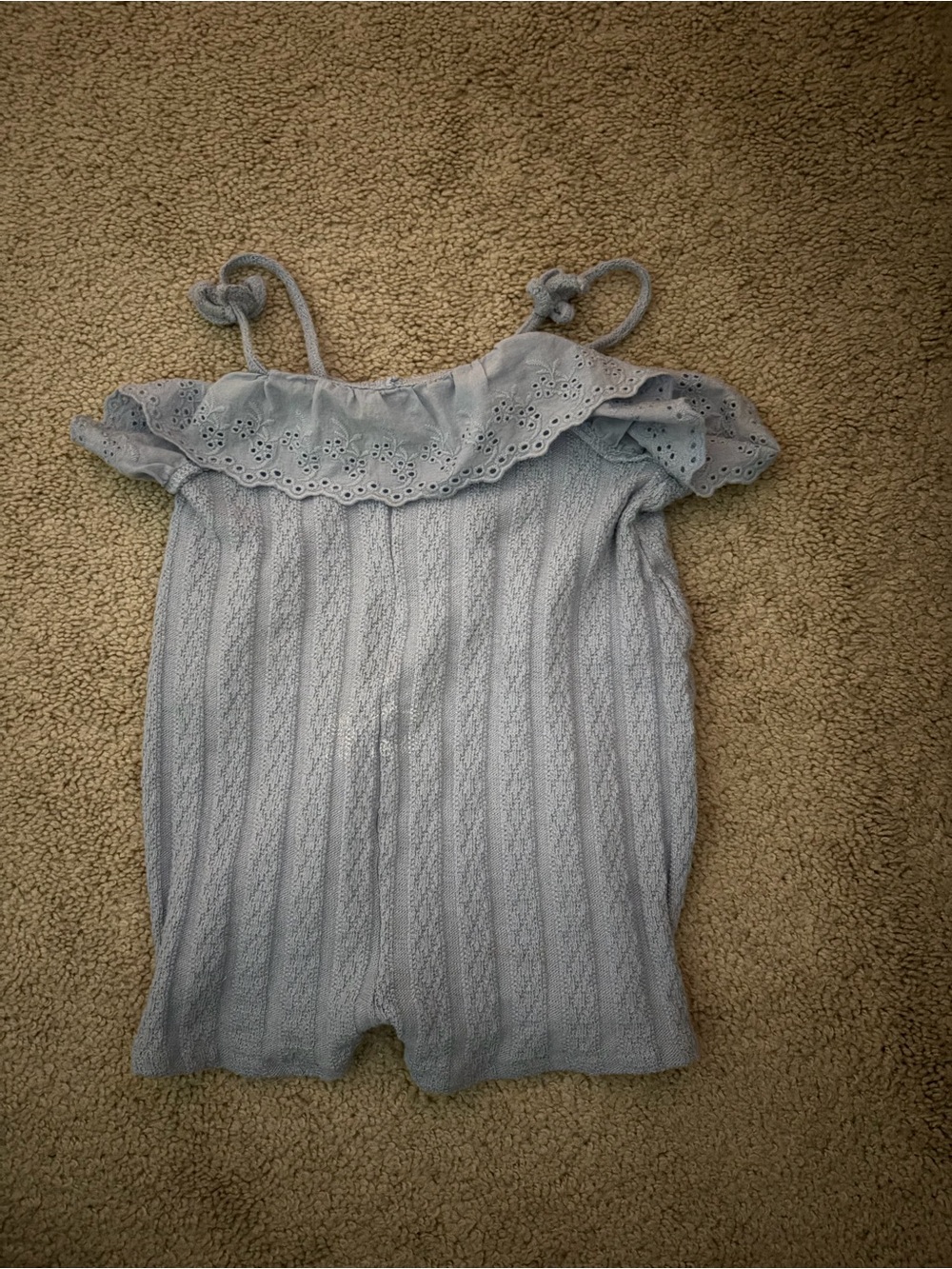 Light Blue Ruffled Knit One-Piece for Kids